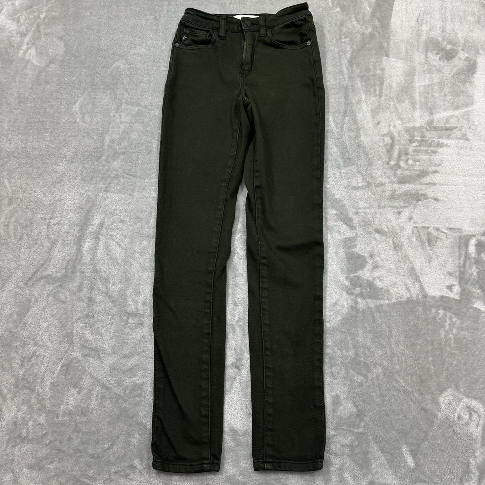 KanCan Jeans Womens 0/23 Green Skinny Stretch Denim Preppy Pockets Logo Casual